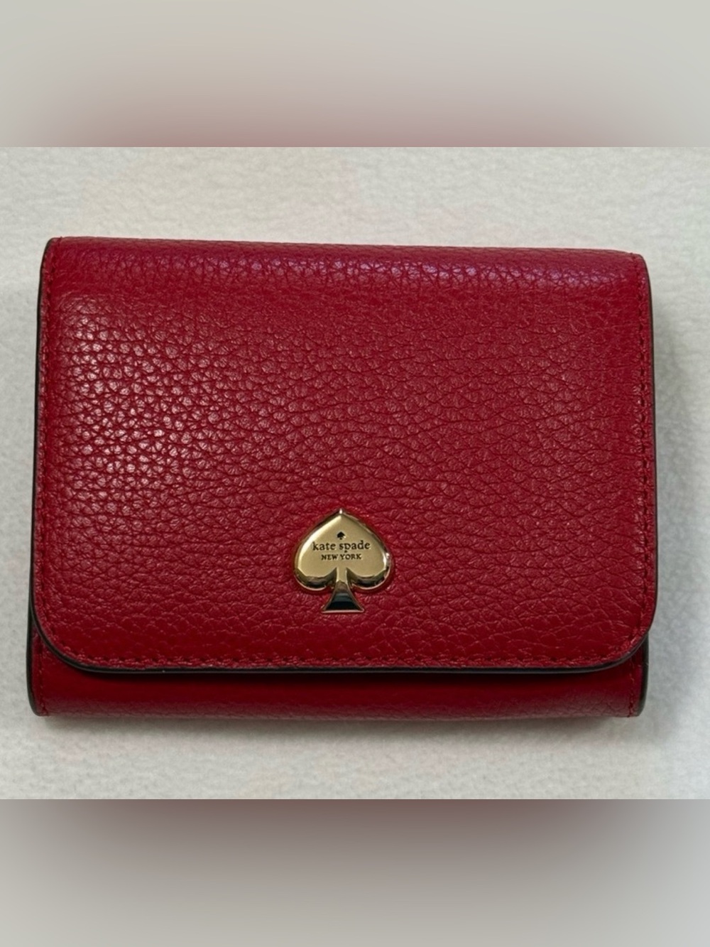 Kate Spade Red Pebbled Leather Small Wallet - NWT